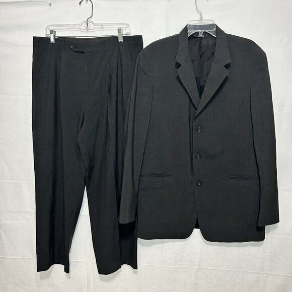 Brooks Brothers 2-Piece Charcoal Gray 100% Worsted Wool Suit 42L Pant 35x30 - Picture 1 of 9